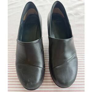 Dansko Rosaline Women's Black Wedge Clog Shoes Size 39 8.5 Casual